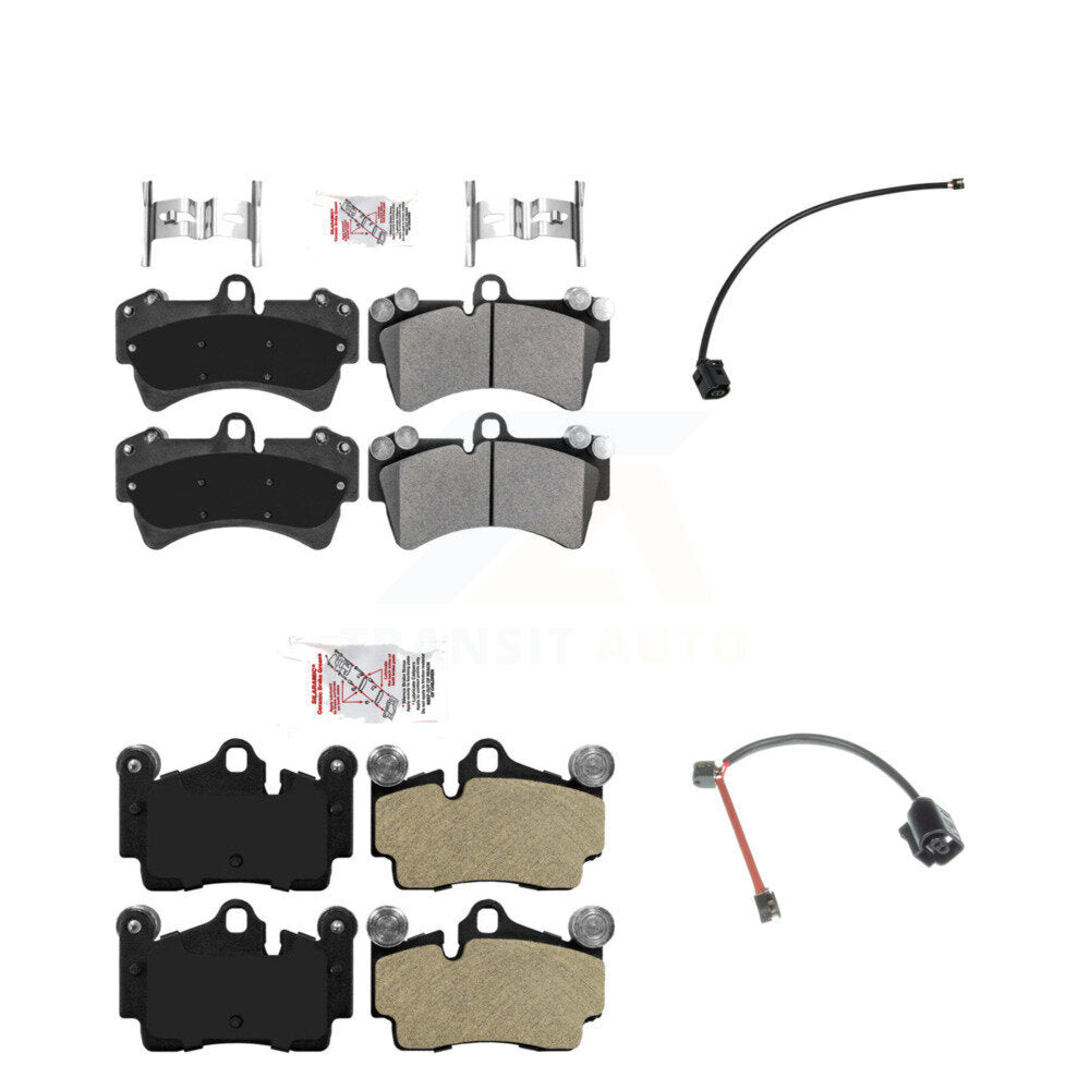 Ceramic Disc Brake Pads And Wear Sensors Front Rear Kit For Audi Q7
