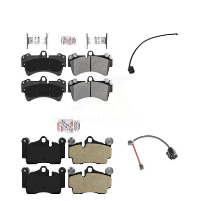 Ceramic Disc Brake Pads And Wear Sensors Front Rear Kit For Audi Q7