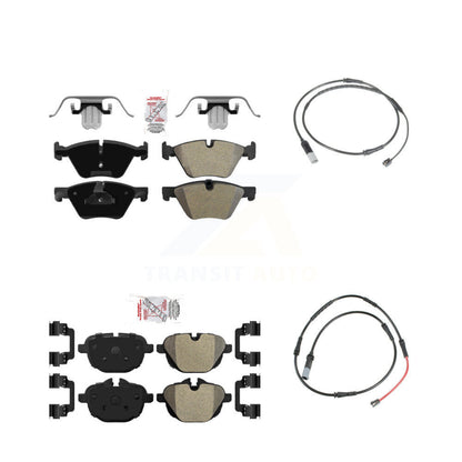 Ceramic Disc Brake Pads And Wear Sensors Front Rear Kit For BMW 528i