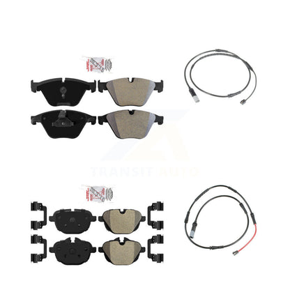 Ceramic Disc Brake Pads & Wear Sensor Front Rear Kit For 2014-2016 BMW 528i 535d