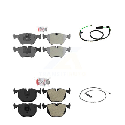 Ceramic Disc Brake Pads And Wear Sensors Front Rear Kit For BMW X3 3.0L