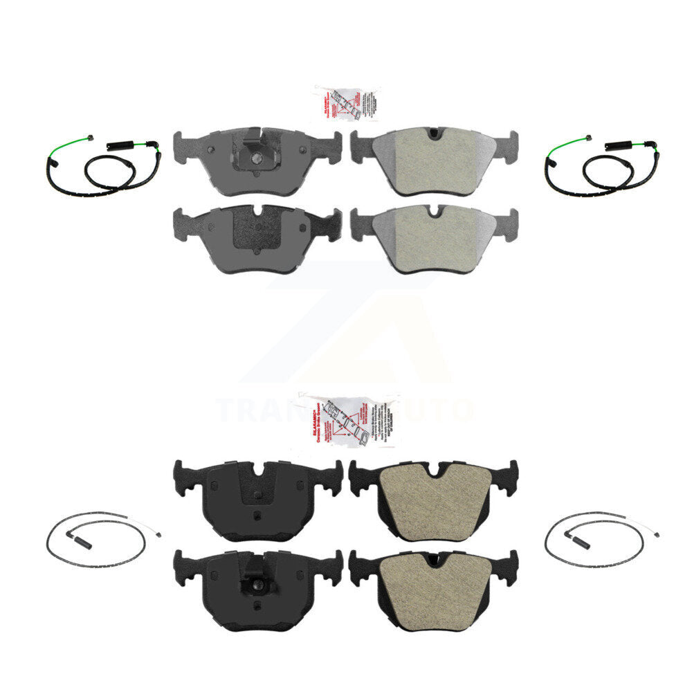 Ceramic Disc Brake Pads And Wear Sensors Front Rear Kit For BMW X3 3.0L