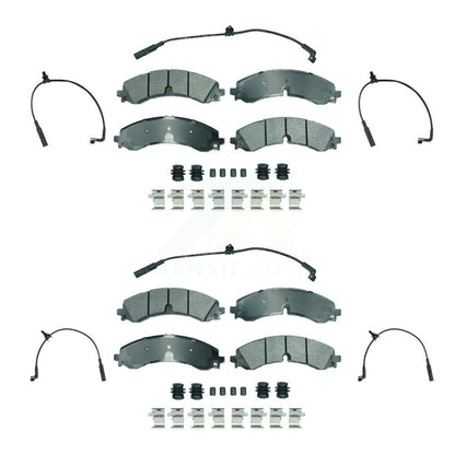 Ceramic Brake Pad Extra Wear Sensor Front Rear Kit For GMC Chevrolet Sierra 2500