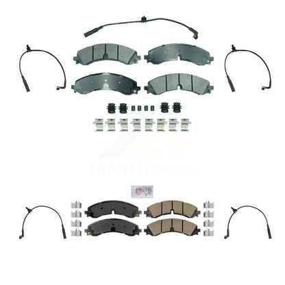 Ceramic Brake Pad Extra Wear Sensor Front Rear Kit For GMC Chevrolet Sierra 2500