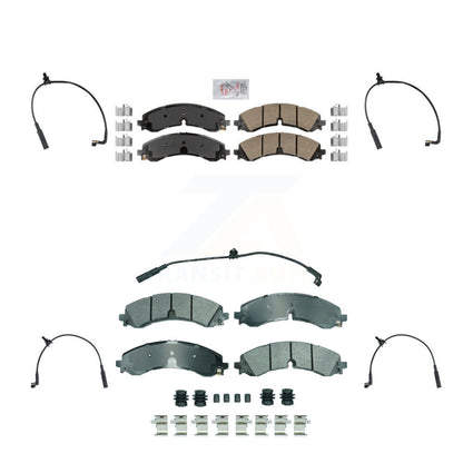 Ceramic Brake Pad Extra Wear Sensor Front Rear Kit For GMC Chevrolet Sierra 2500