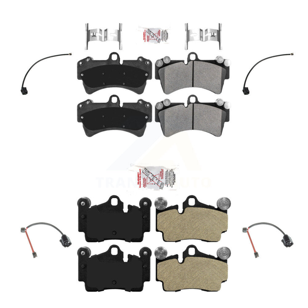 Ceramic Disc Brake Pads And Wear Sensors Front Rear Kit For Audi Q7