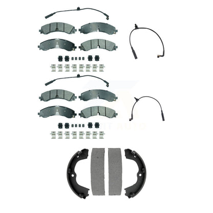 Ceramic Brake Pads Extra Wear Sensor Front Rear Kit (5Pc) For GMC Chevrolet 2500