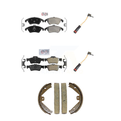 Ceramic Brake Pad & Wear Sensor Front Rear Kit (5Pc) For Mercedes-Benz E350 E250