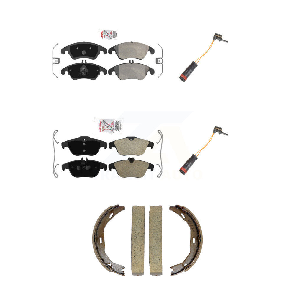 Ceramic Brake Pad & Wear Sensor Front Rear Kit (5Pc) For Mercedes-Benz C300 C350