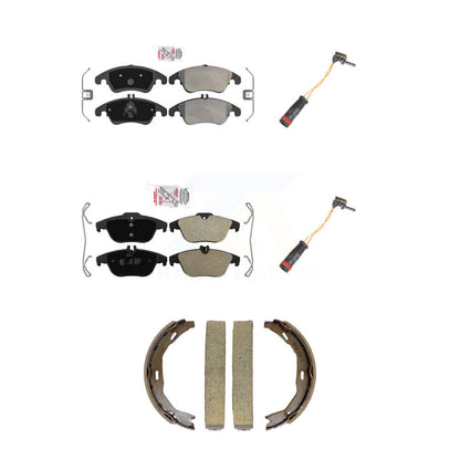 Ceramic Brake Pad & Wear Sensor Front Rear Kit (5Pc) For Mercedes-Benz C300 C350