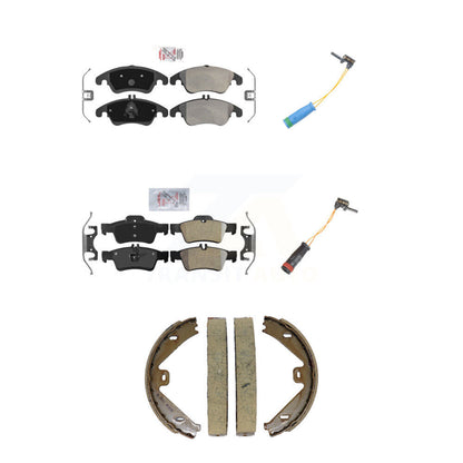 Ceramic Disc Brake Pad & Wear Sensor Front Rear Kit (5Pc) For Mercedes-Benz E400