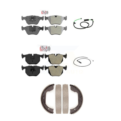 Ceramic Disc Brake Pads And Wear Sensors Front Rear Kit (5Pc) For BMW X3 3.0L
