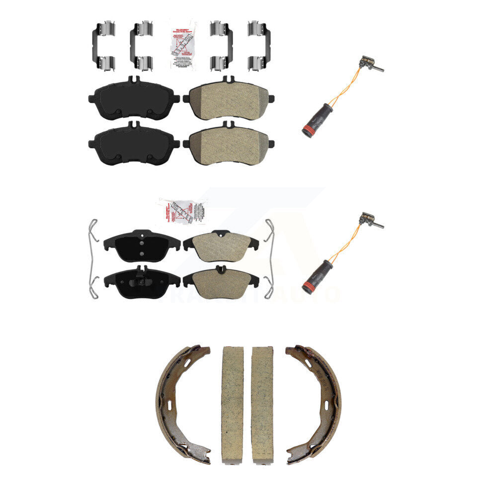 Ceramic Brake Pad & Wear Sensor Front Rear Kit (5Pc) For Mercedes-Benz C300 C250