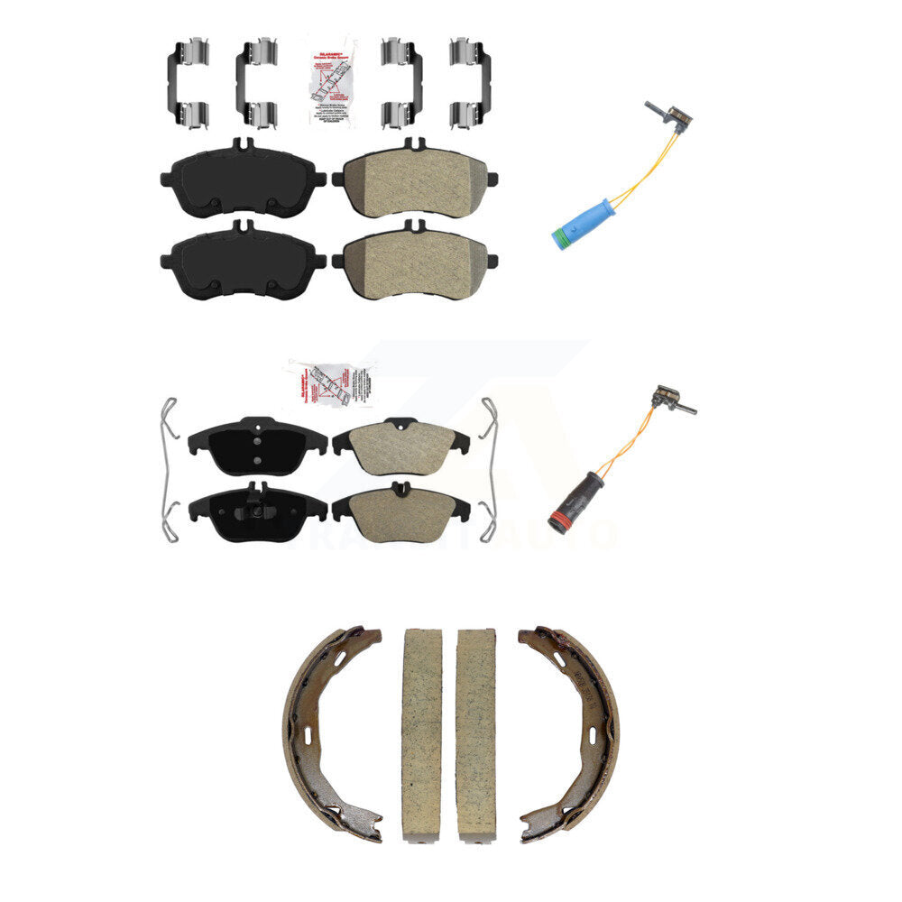 Ceramic Brake Pad & Wear Sensor Front Rear Kit (5Pc) For Mercedes-Benz C250 1.8L