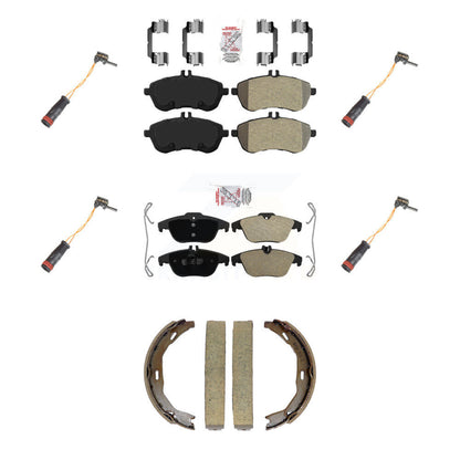 Ceramic Brake Pad & Wear Sensor Front Rear Kit (7Pc) For Mercedes-Benz C300 C250