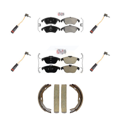 Ceramic Brake Pad & Wear Sensor Front Rear Kit (7Pc) For Mercedes-Benz C300 C350