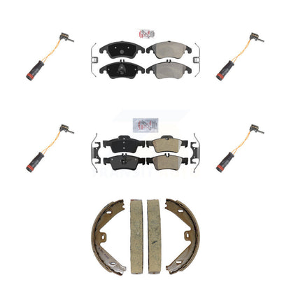 Ceramic Brake Pad & Wear Sensor Front Rear Kit (7Pc) For Mercedes-Benz E350 E250