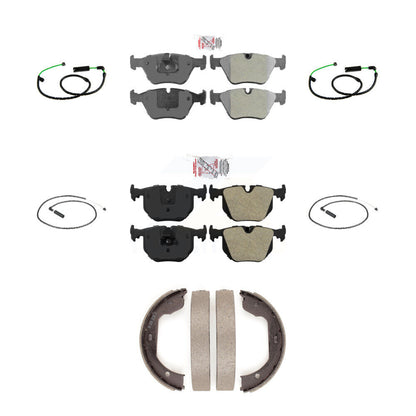 Ceramic Disc Brake Pads And Wear Sensors Front Rear Kit (7Pc) For BMW X3 3.0L