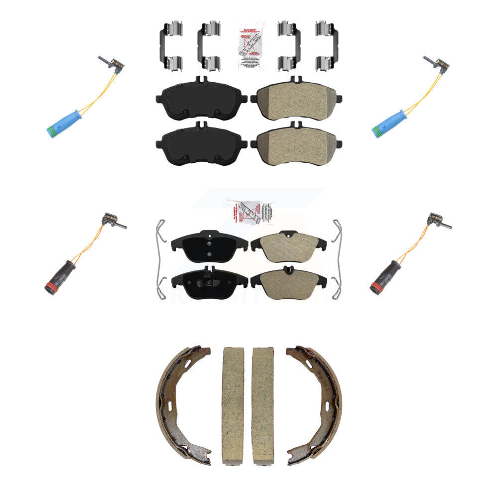 Ceramic Brake Pad & Wear Sensor Front Rear Kit (7Pc) For Mercedes-Benz C250 1.8L