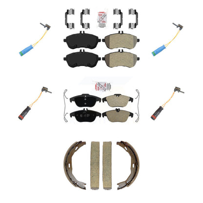 Ceramic Brake Pad & Wear Sensor Front Rear Kit (7Pc) For Mercedes-Benz C250 1.8L