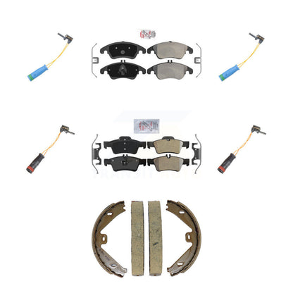 Ceramic Disc Brake Pad & Wear Sensor Front Rear Kit (7Pc) For Mercedes-Benz E400
