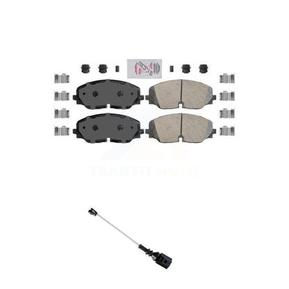 Ceramic Disc Brake Pads & Wear Sensor Front Kit For Volkswagen Atlas Cross Sport