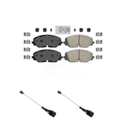 Ceramic Disc Brake Pads & Wear Sensor Front Kit For Volkswagen Atlas Cross Sport