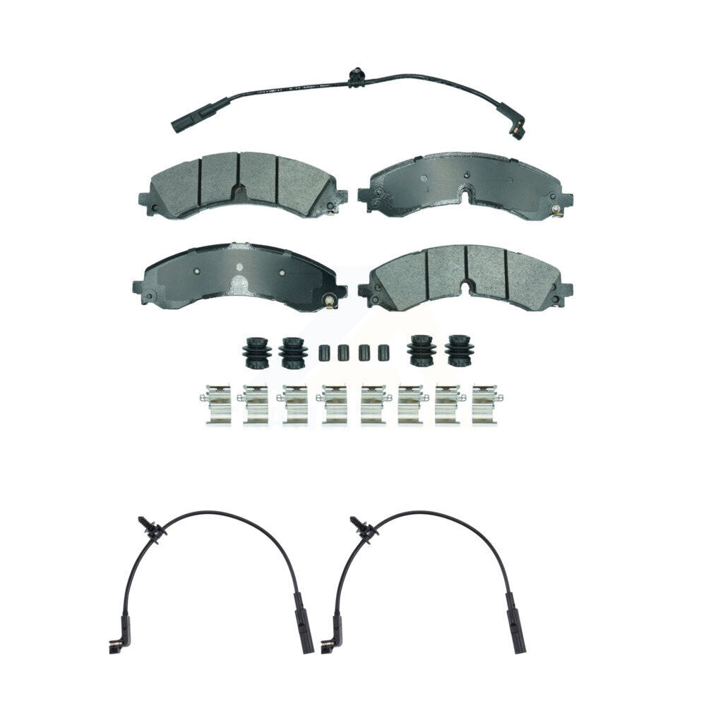 Ceramic Brake Pads & Extra Wear Sensor Rear Kit For GMC Chevrolet Sierra 2500 HD