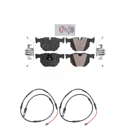 Ceramic Disc Brake Pads And Wear Sensors Rear Kit For 2009-2010 BMW 528i xDrive