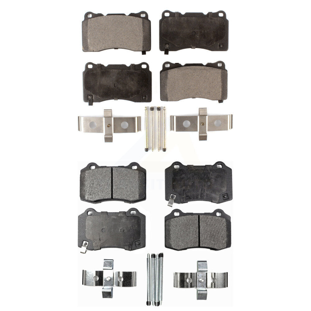 Semi-Metallic Brake Pads Front Rear Kit For Tesla X Cadillac CTS S STS