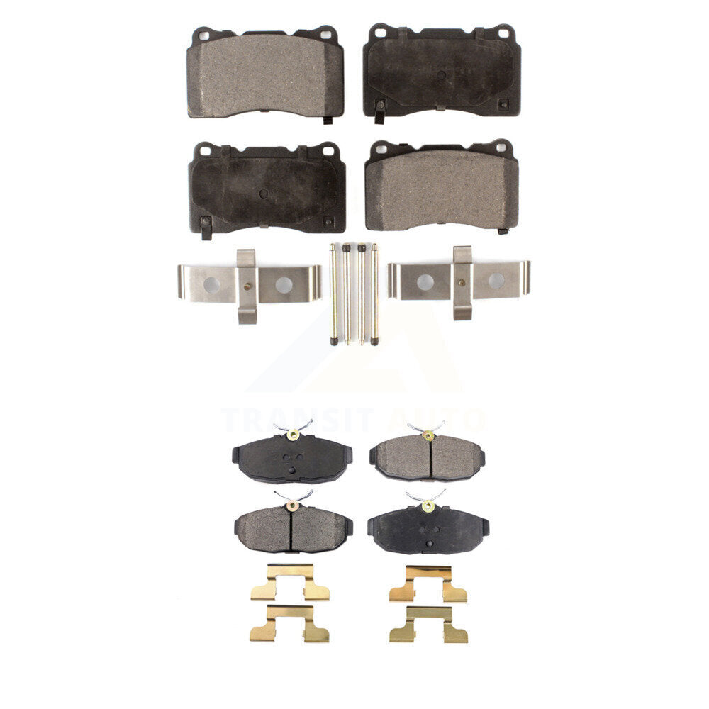 Semi-Metallic Brake Pads Front Rear Kit For Ford Mustang