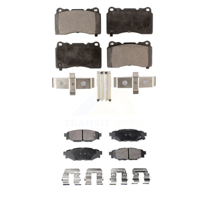 Semi-Metallic Brake Pad Front Rear Kit For 14 Subaru WRX With 15" Factory Wheels