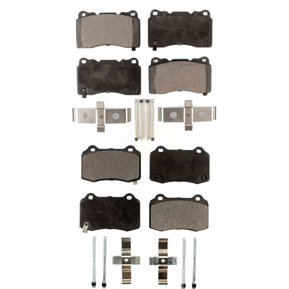 Semi-Metallic Brake Pads Front Rear Kit For Hyundai Genesis Coupe Tesla S