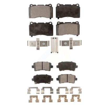 Semi-Metallic Brake Pads Front Rear Kit For Buick Regal Cadillac XTS Saab 9-5
