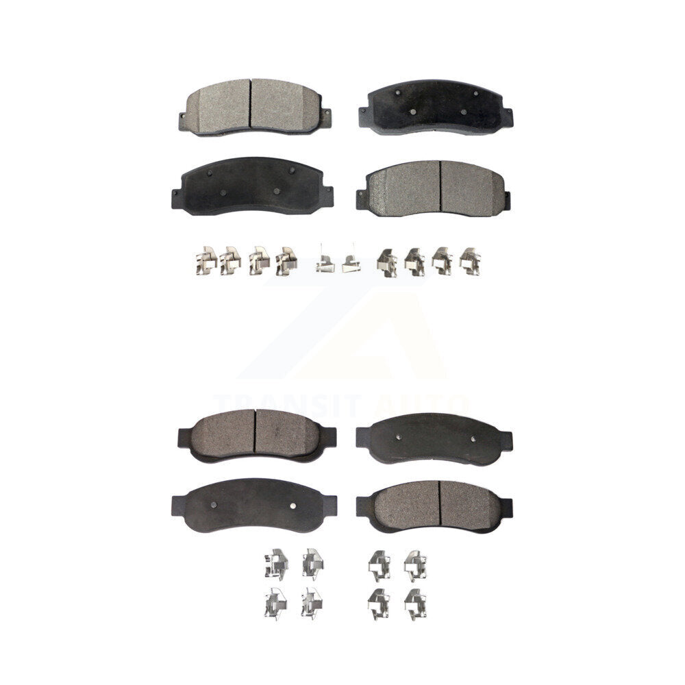 Semi-Metallic Brake Pads Front Rear Kit For Ford F-350 Super Duty
