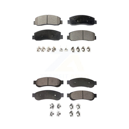 Semi-Metallic Brake Pads Front Rear Kit For Ford F-350 Super Duty