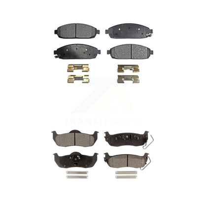 Semi-Metallic Brake Pads Front Rear Kit For Jeep Grand Cherokee Commander