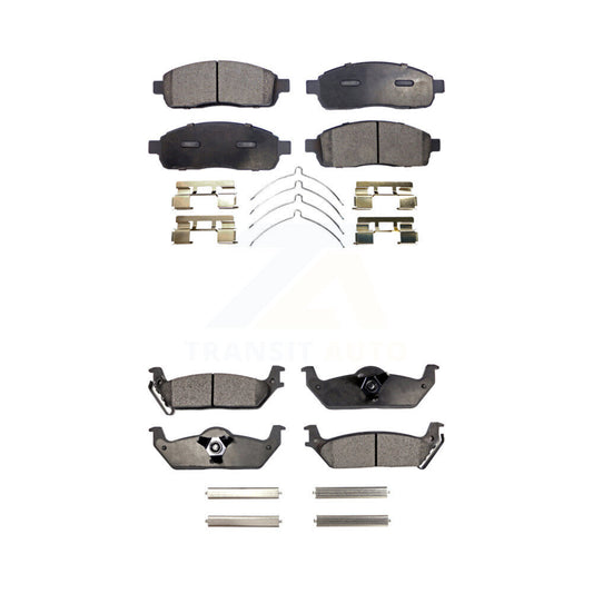 Semi-Metallic Brake Pads Front Rear Kit For Ford F-150 Lincoln Mark LT