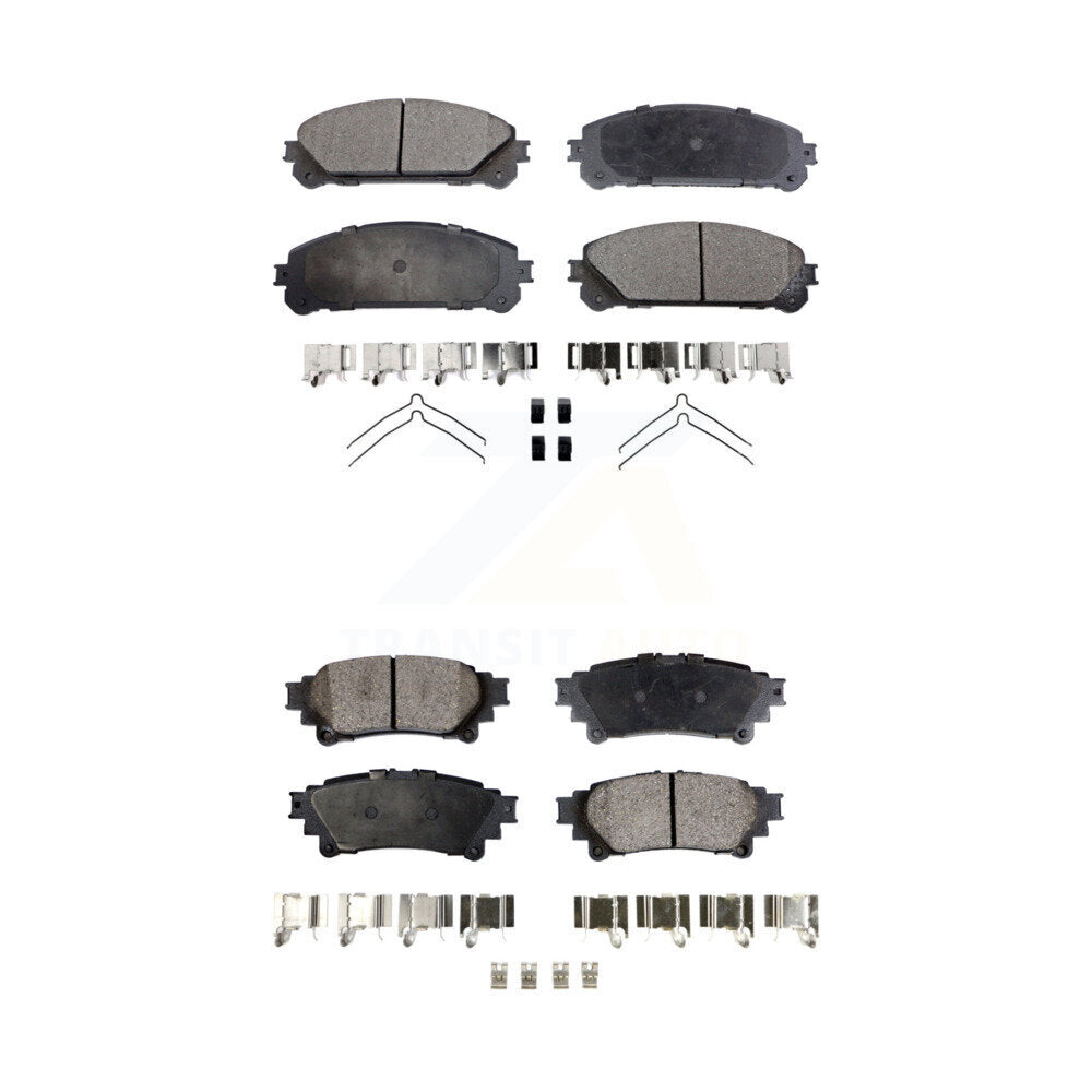 Semi-Metallic Brake Pads Front Rear Kit For Toyota Sienna Highlander Lexus RX350