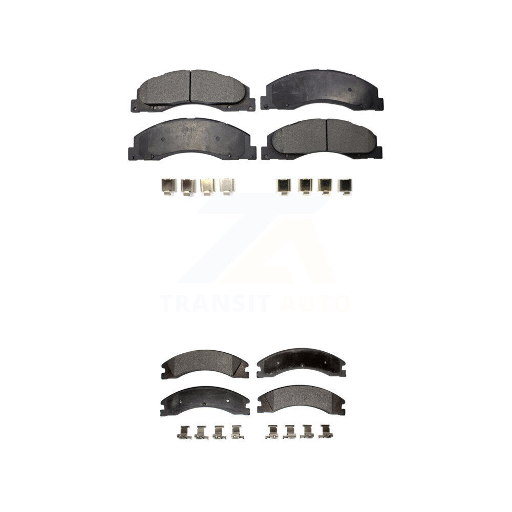 Semi-Metallic Brake Pads Front Rear Kit For Ford E-450 Super Duty