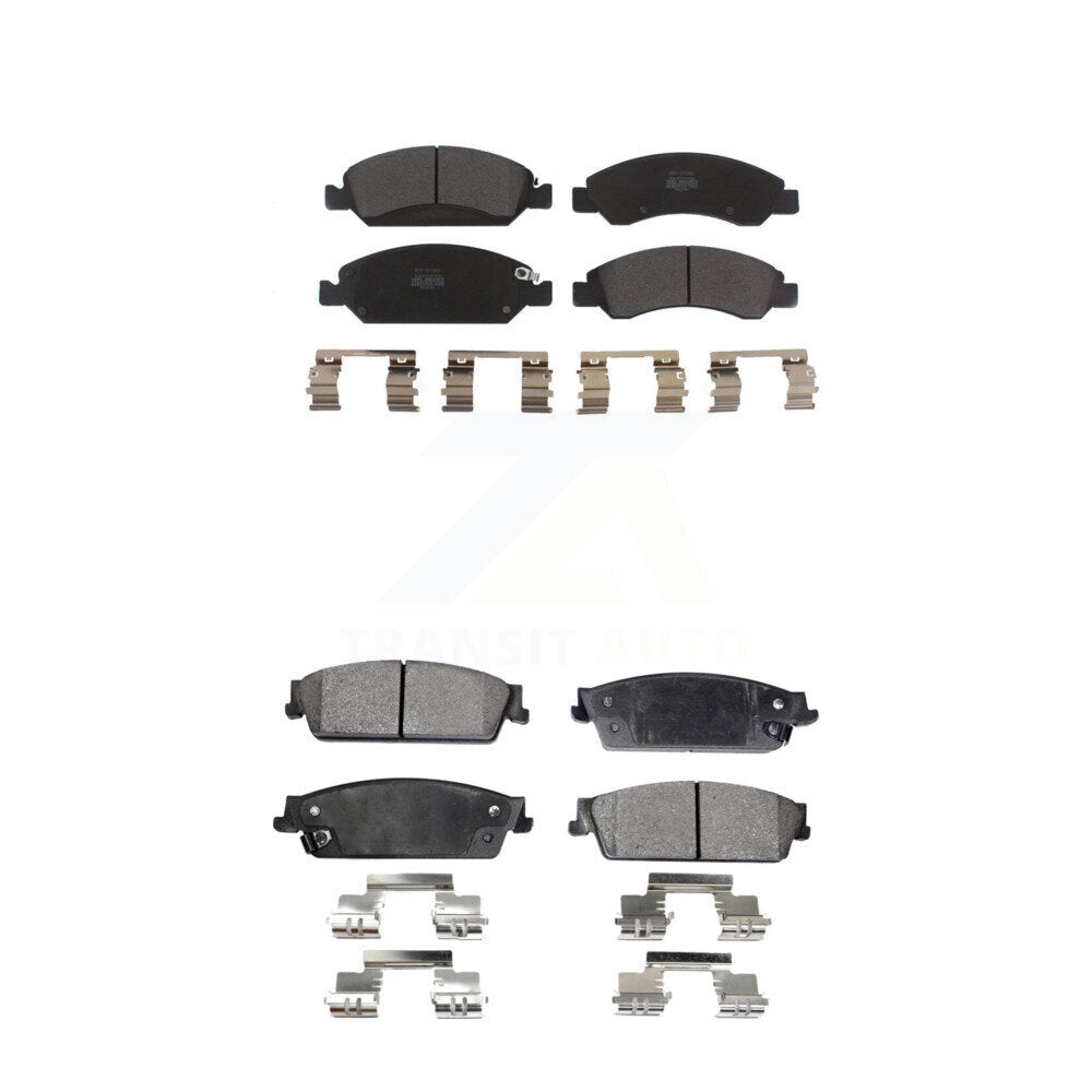 Semi-Metallic Brake Pads Front Rear Kit For Chevrolet GMC Sierra 1500 Silverado