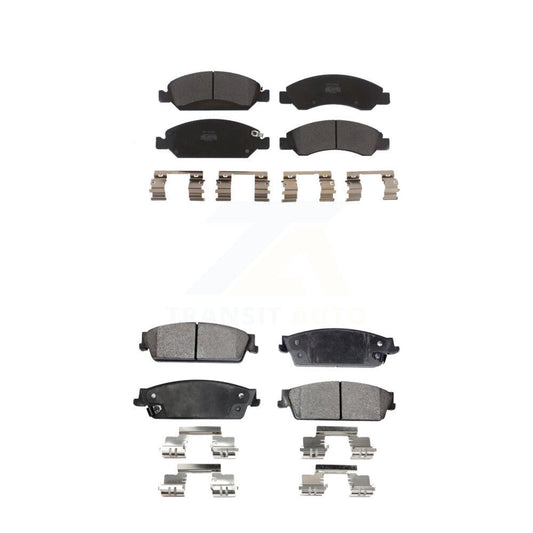 Semi-Metallic Brake Pads Front Rear Kit For Chevrolet GMC Sierra 1500 Silverado