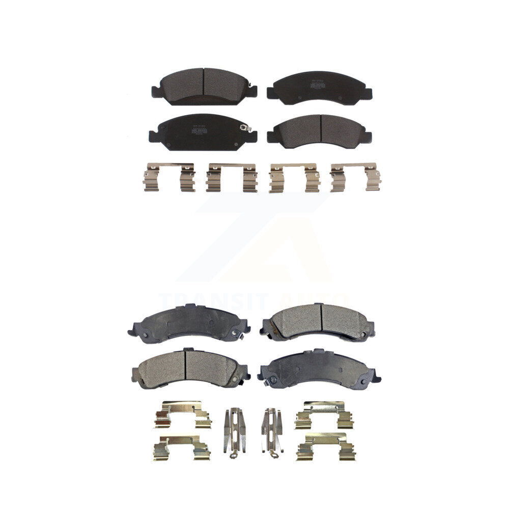 Semi-Metallic Brake Pads Front Rear Kit For Chevrolet Silverado 1500 GMC Sierra