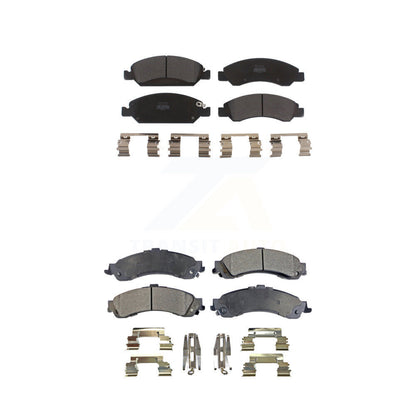 Semi-Metallic Brake Pads Front Rear Kit For Chevrolet Silverado 1500 GMC Sierra