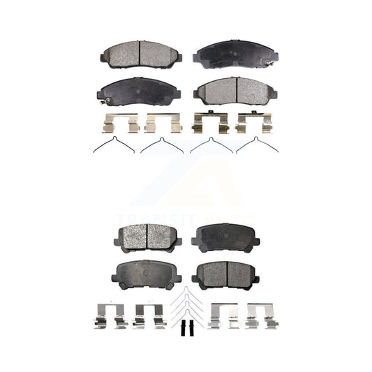 Semi-Metallic Brake Pads Front Rear Kit For Honda Pilot Acura MDX ZDX