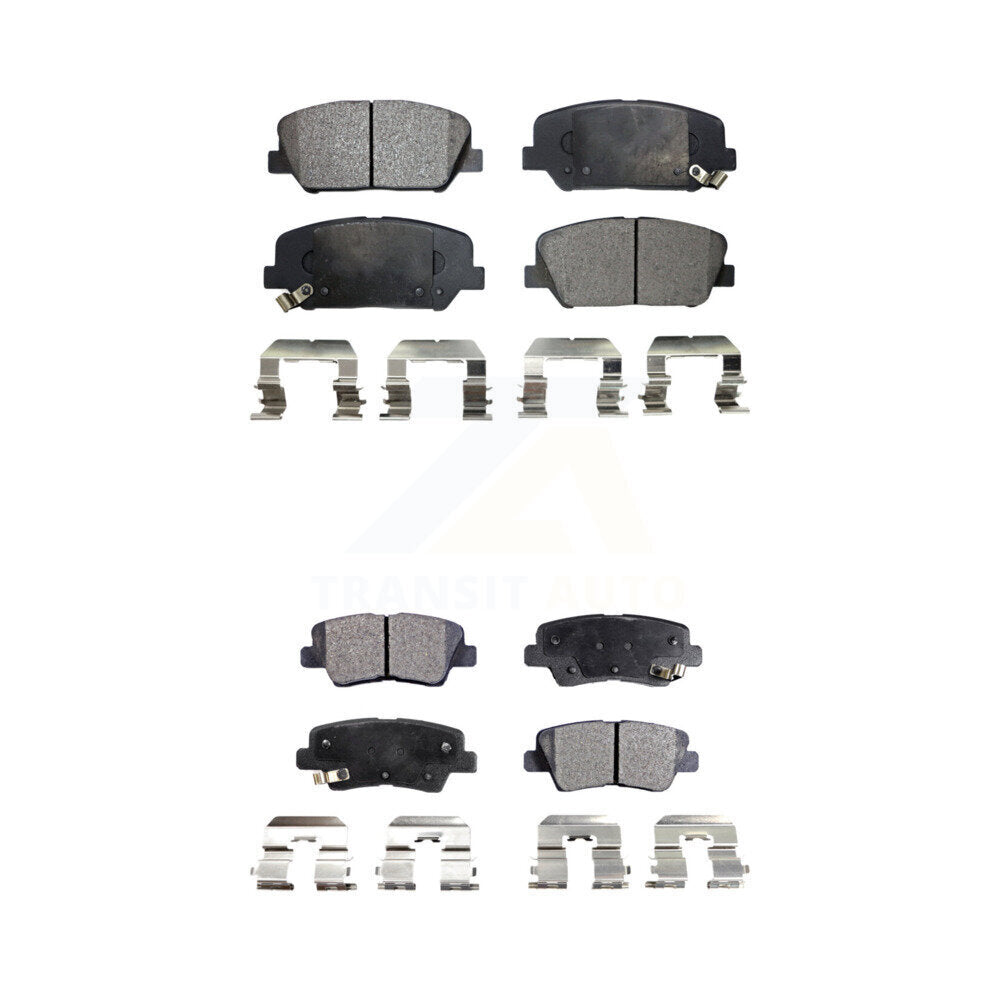 Semi-Metallic Brake Pad Front Rear Kit For 2013-2015 Kia Optima Hyundai Veloster
