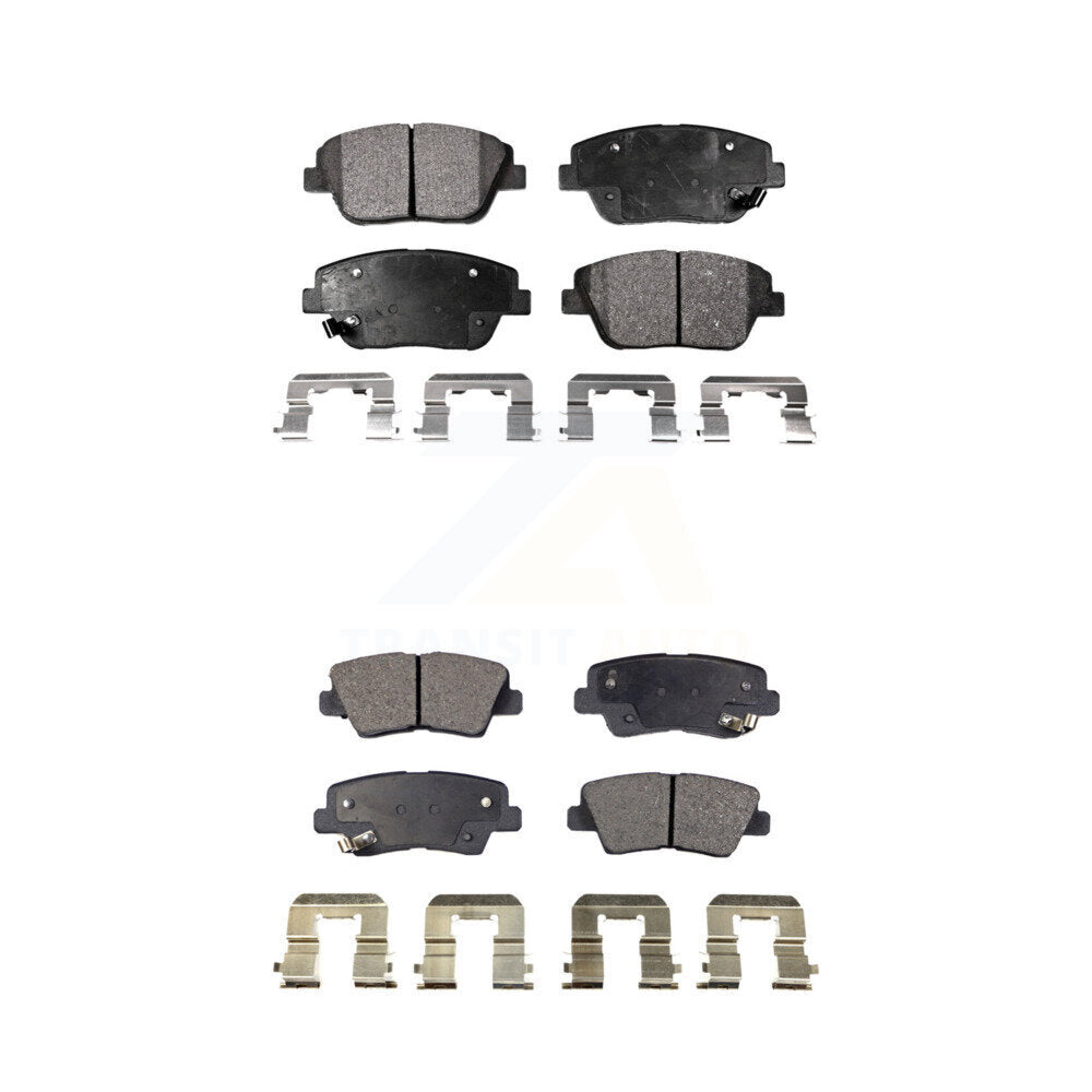 Semi-Metallic Brake Pads Front Rear Kit For Hyundai Sonata Kia Optima