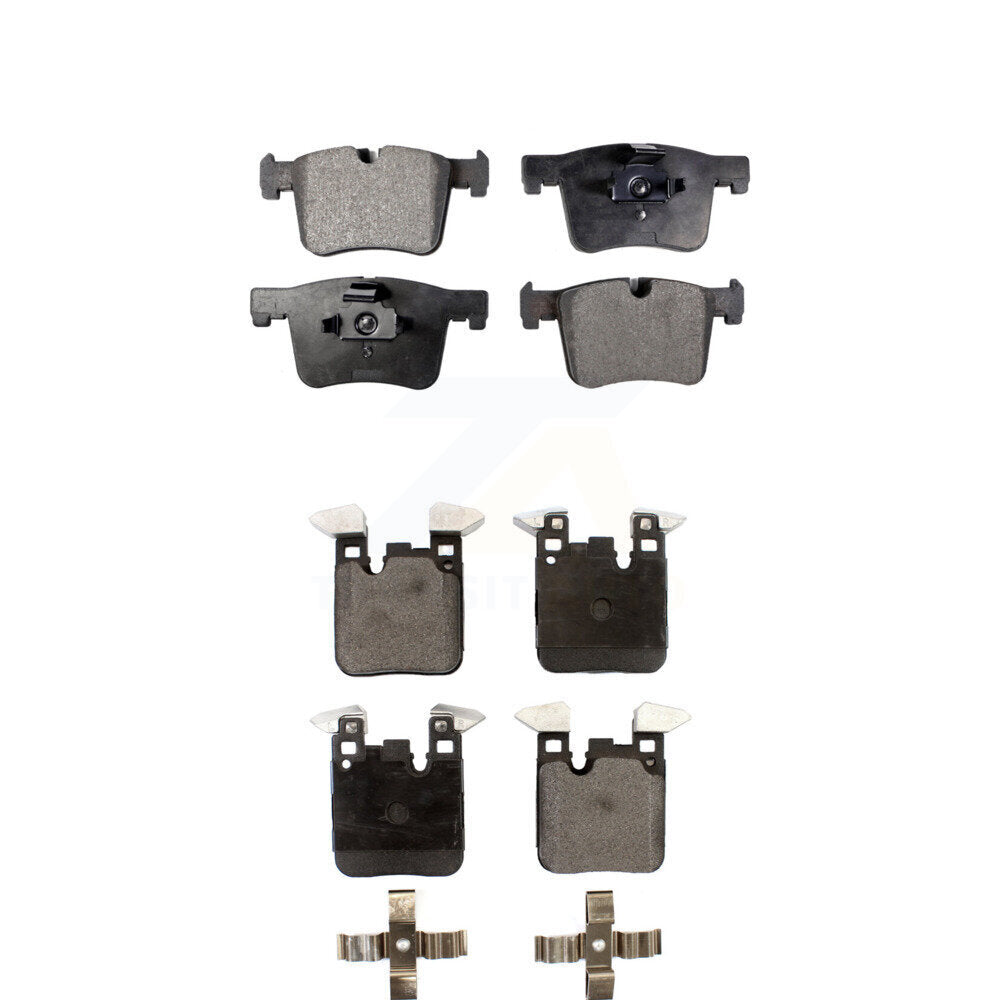 Semi-Metallic Brake Pads Front Rear Kit For 2012 BMW 328i Sedan with 2.0L