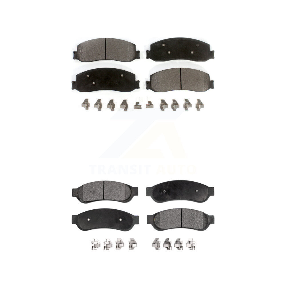 Semi-Metallic Brake Pads Front Rear Kit For Ford F-350 Super Duty F-250