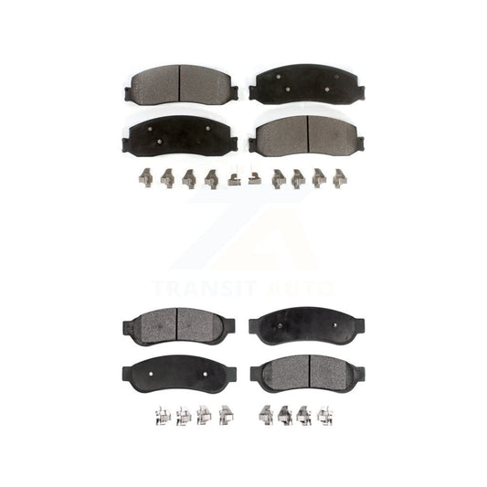 Semi-Metallic Brake Pads Front Rear Kit For Ford F-350 Super Duty F-250
